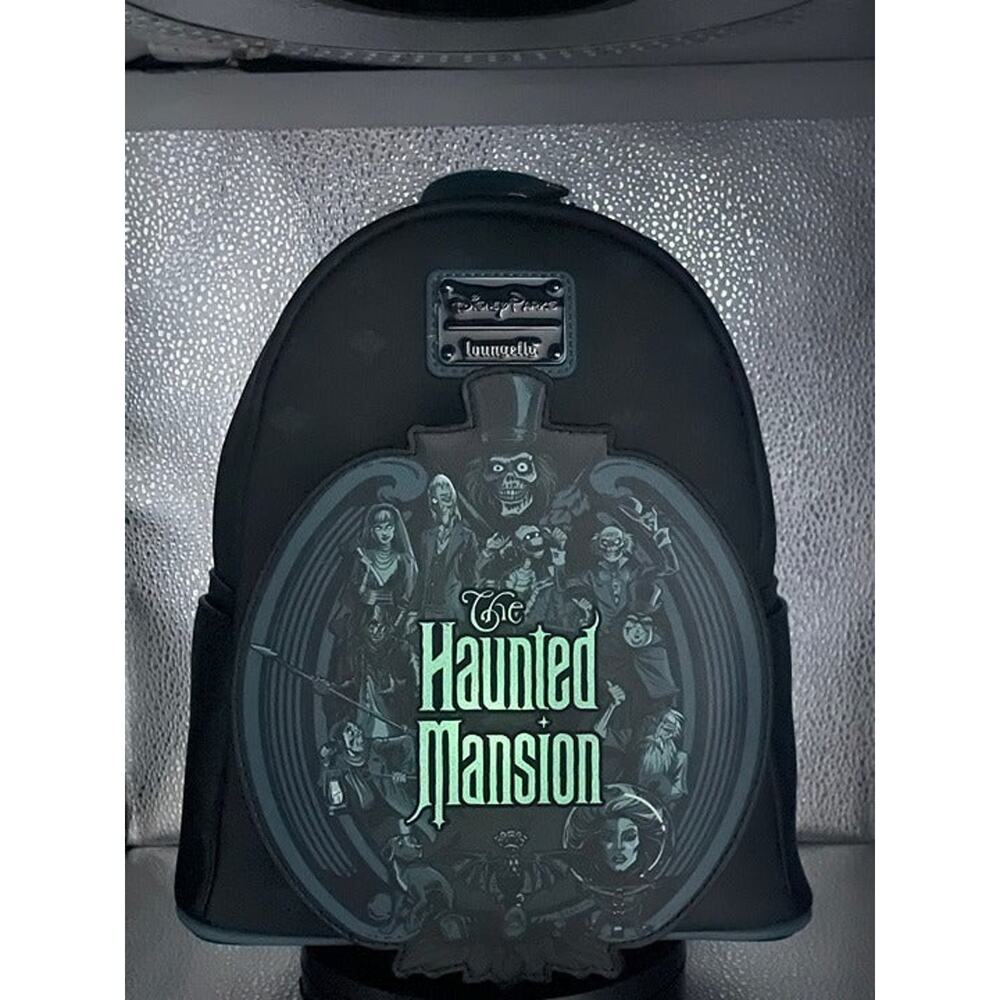 Loungefly Disney Haunted Mansion Glow in the Dark Mini Backpack Teal Black NWT